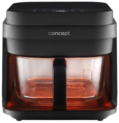 Concept FR5500 - Friggitrice a d'aria GLASS & FAST 5,5 l 1200W/230V nero