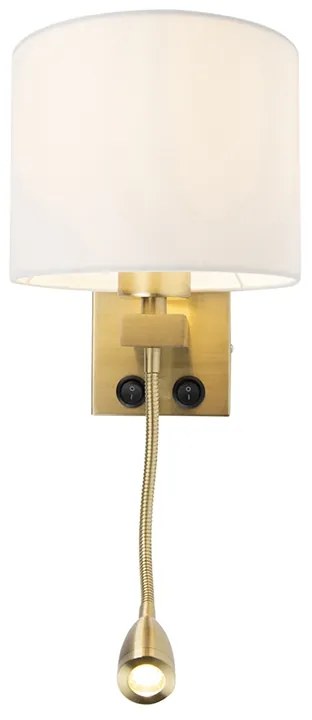 Applique Art Déco oro con paralume bianco - Brescia
