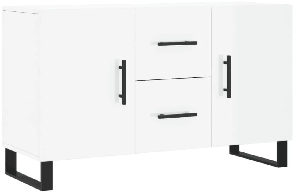 Credenza bianco lucido 100x36x60 cm in legno multistrato