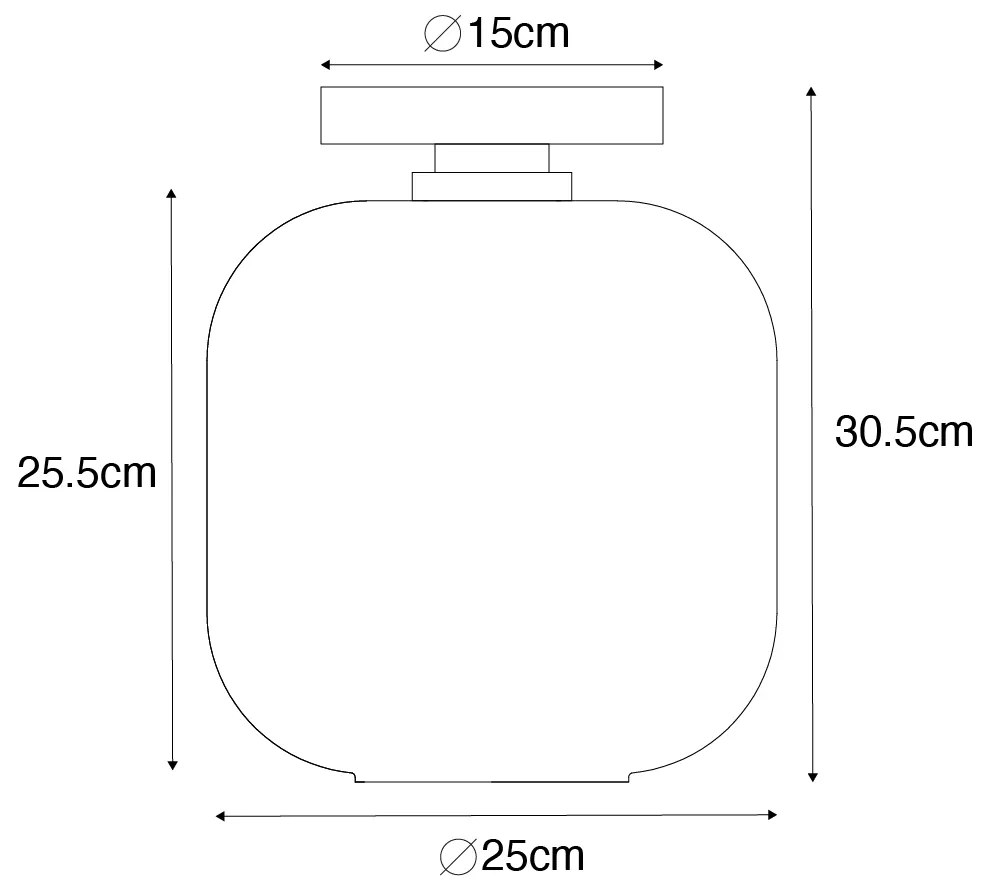 Plafoniera di design in ottone e vetro ambrato - Zuzanna