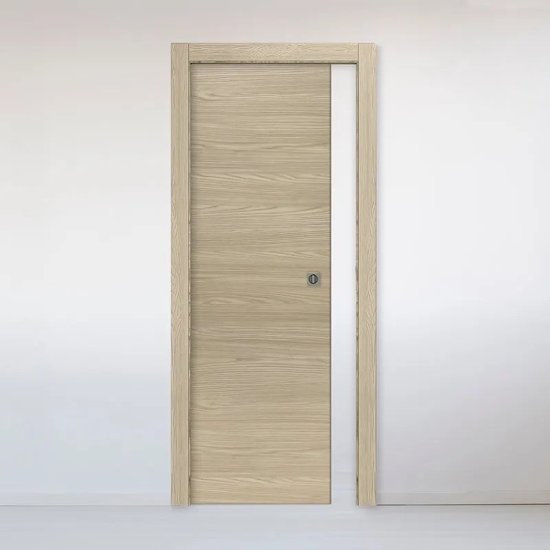 Porta scorrevole Oxford rovere L 80 x H 210 cm reversibile