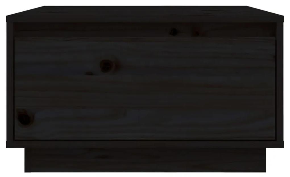 Tavolino da Salotto Nero 55x56x32 cm Legno Massello di Pino