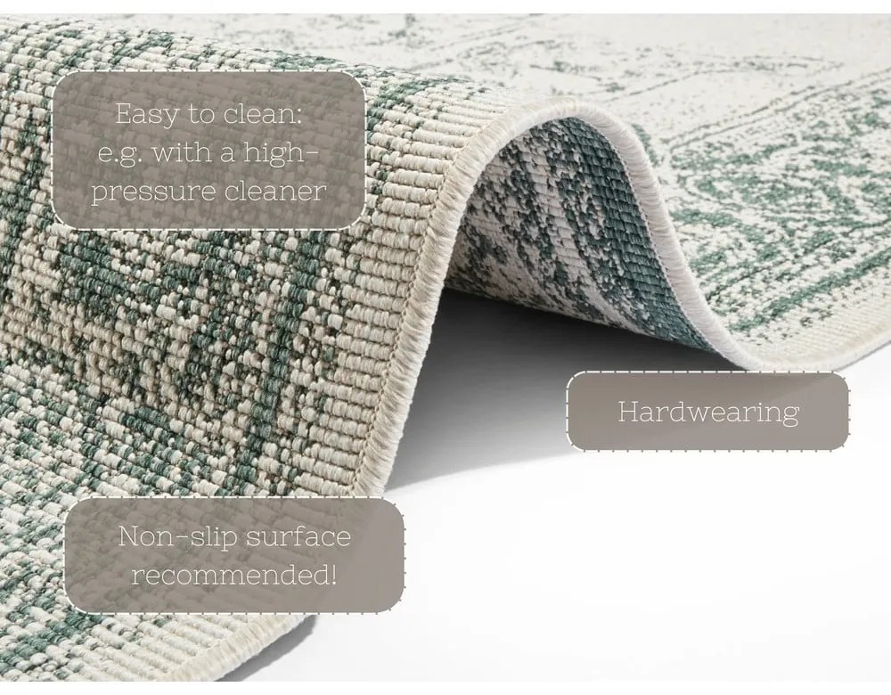 Tappeto da esterno verde e crema , 160 x 230 cm Borbon - NORTHRUGS