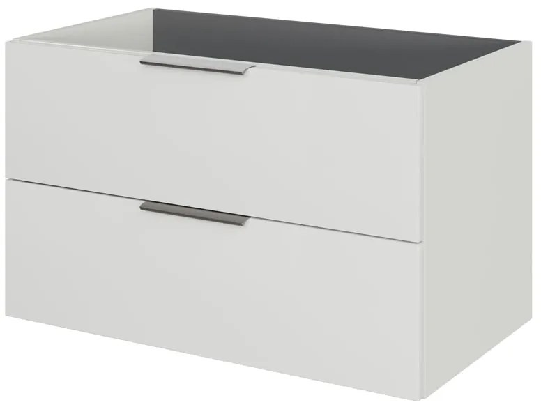 Mobile da bagno sospeso sotto lavabo L 79 x H 48 x P 45 cm bianco lucido, 2 cassetti PELIPAL Madeo