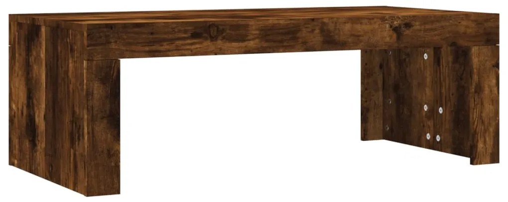 Tavolino da salotto rovere fumo 102x50x36 cm legno multistrato