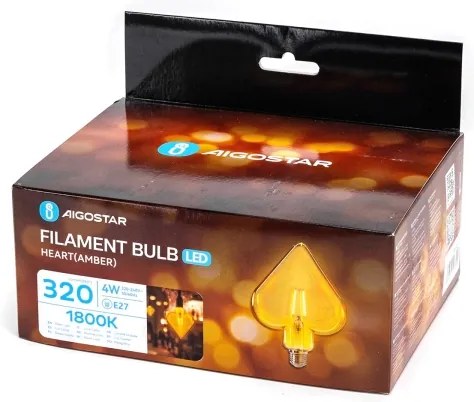 Lampadina LED FILAMENT E27/4W/230V 1800K cuore - Aigostar
