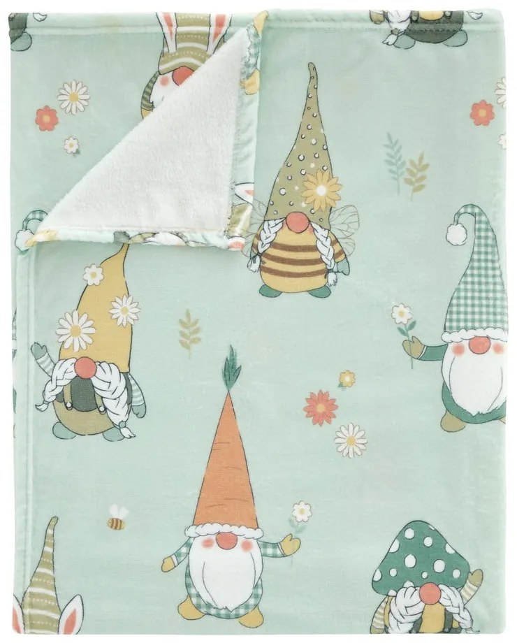 Coperta verde chiaro in micropile a tema pasquale 130x170 cm Spring Gonks – Catherine Lansfield