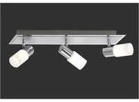 Faretto Clapton 3 Spot Led Cromo E Vetro Bianco L50 cm Trio Lighting