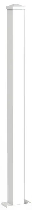 Pilastro completo da fissare 120x120 cancello 9010 in alluminio finitura verniciato Bianco H 175 cm