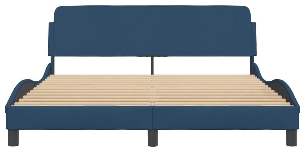 Giroletto con testiera blu 160x200 cm in tessuto