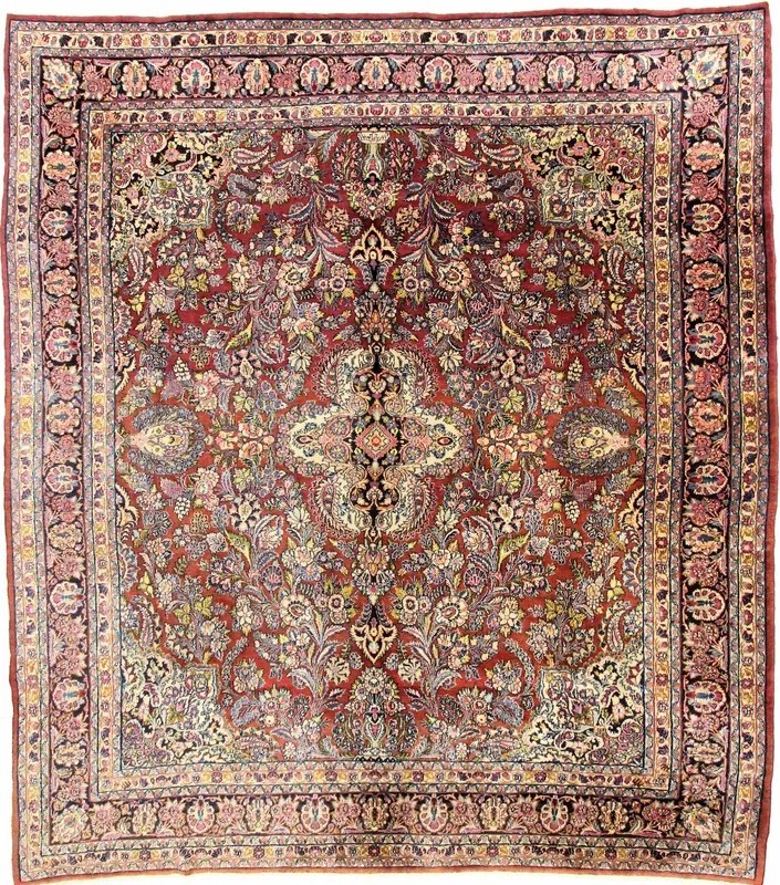 Sarouk Tappeto persiano 360x320 Rosso (Iran) Annodato A Mano