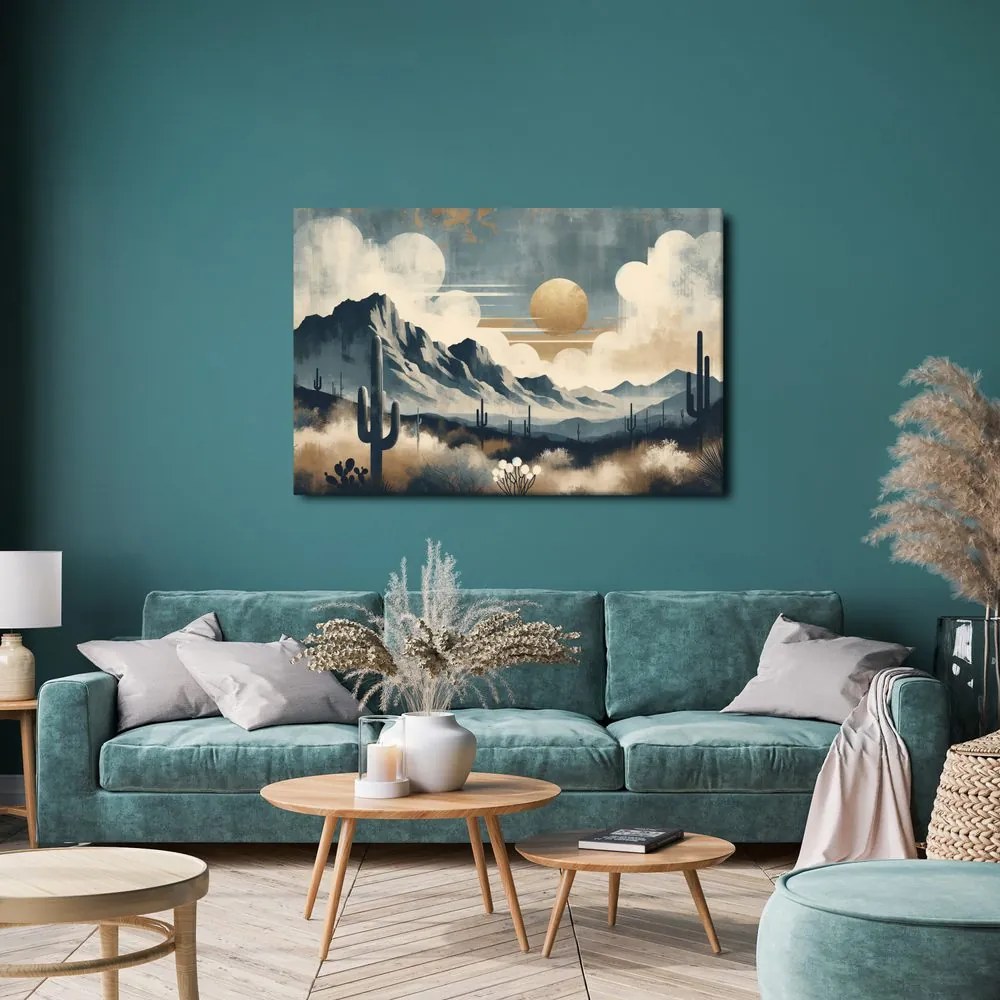 Quadro su tela – Paesaggio desertico con cactus