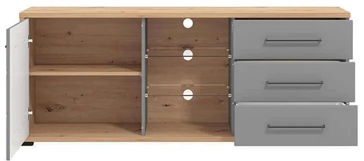 ELLIE - porta tv un anta tre cassetti moderno minimal in legno