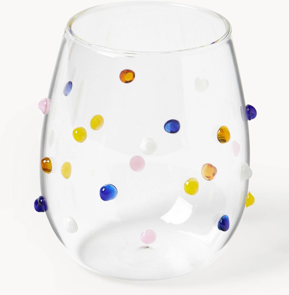 Set di 4 bicchieri in vetro soffiato Perli