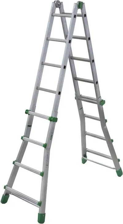 Scala telescopica FACAL Euro Briko in alluminio 4 + 5 gradini portata massima 150 kg EN 131 per lavori fino a 5.5 m