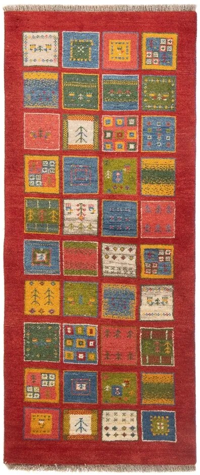 Gabbeh Tappeto persiano 190x80 Rosso (Iran) Annodato A Mano