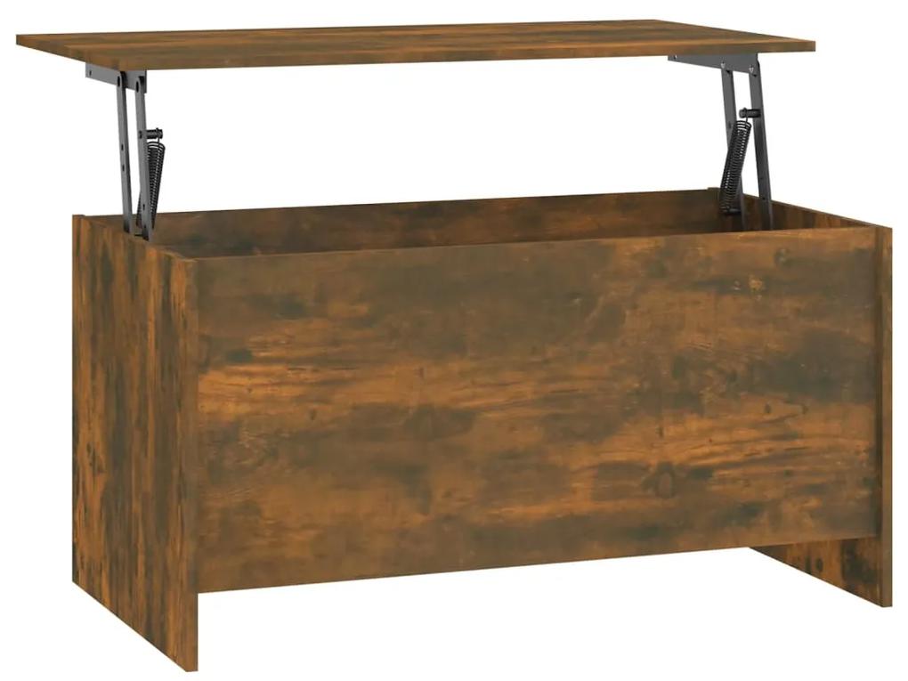 Tavolino rovere fumo 102x55,5x52,5 cm in legno multistrato