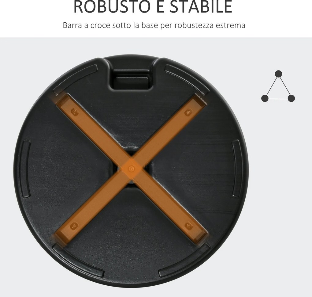 Base per Ombrellone da Giardino Ø55 cm 30 Kg in Plastica Nero...