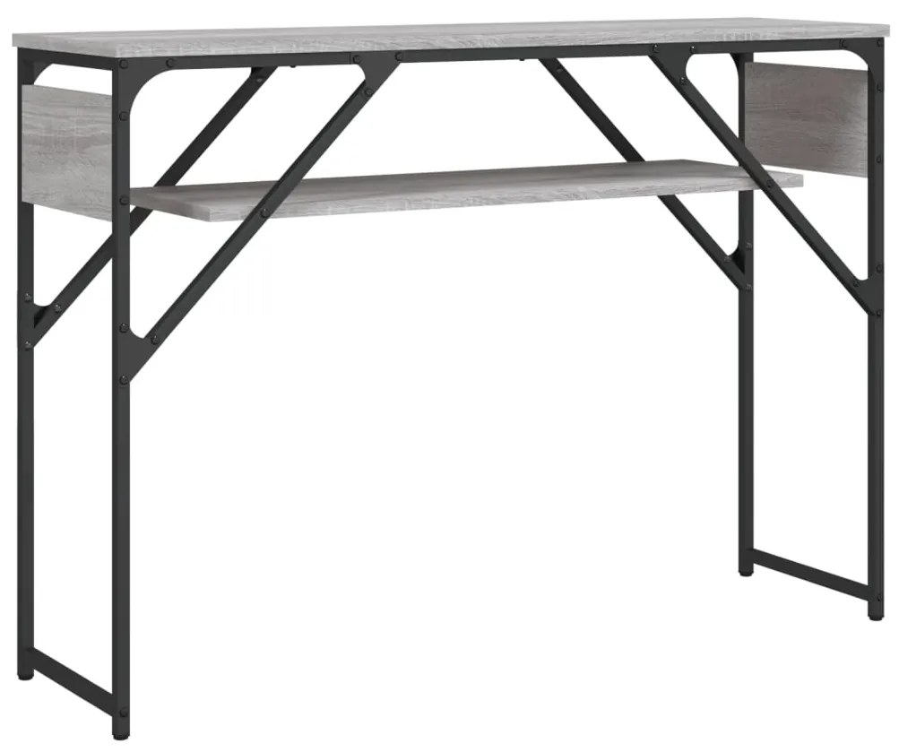 Tavolo consolle ripiano grigio sonoma 105x30x75cm multistrato
