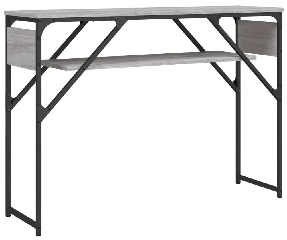 Tavolo consolle ripiano grigio sonoma 105x30x75cm multistrato