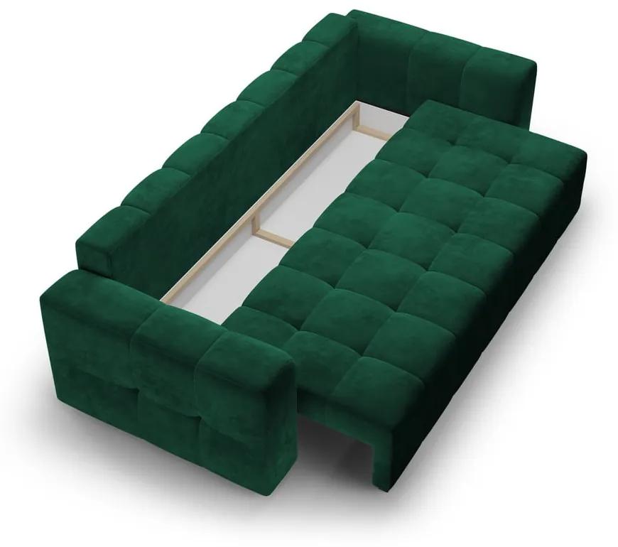 Divano letto in velluto verde Luca - Milo Casa