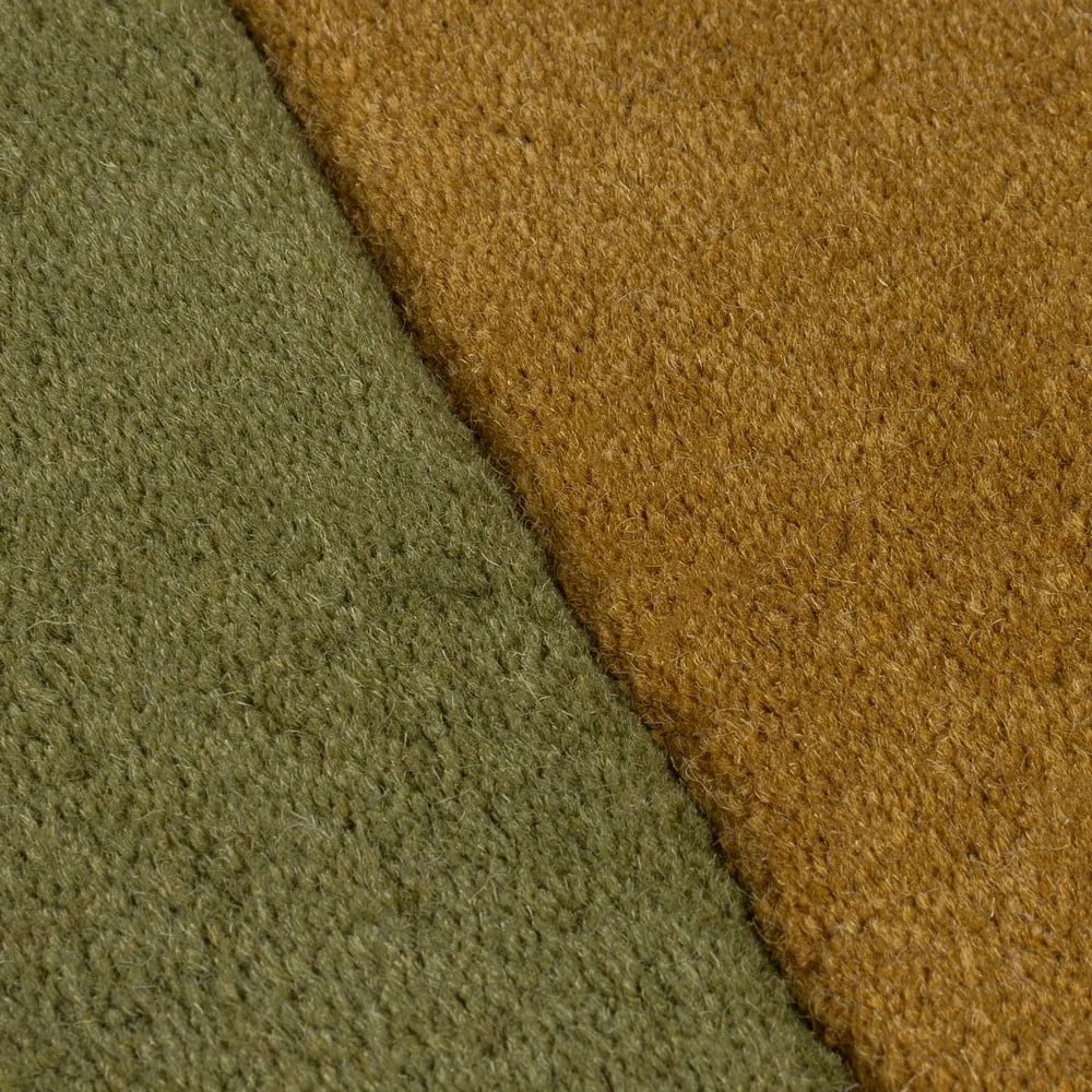 Tappeto verde in lana tessuto a mano 120x180 cm Lozenge – Flair Rugs