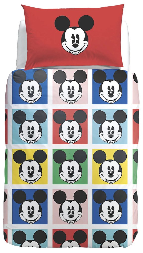 Sacco copripiumino con federe Singolo Mickey colors Warner