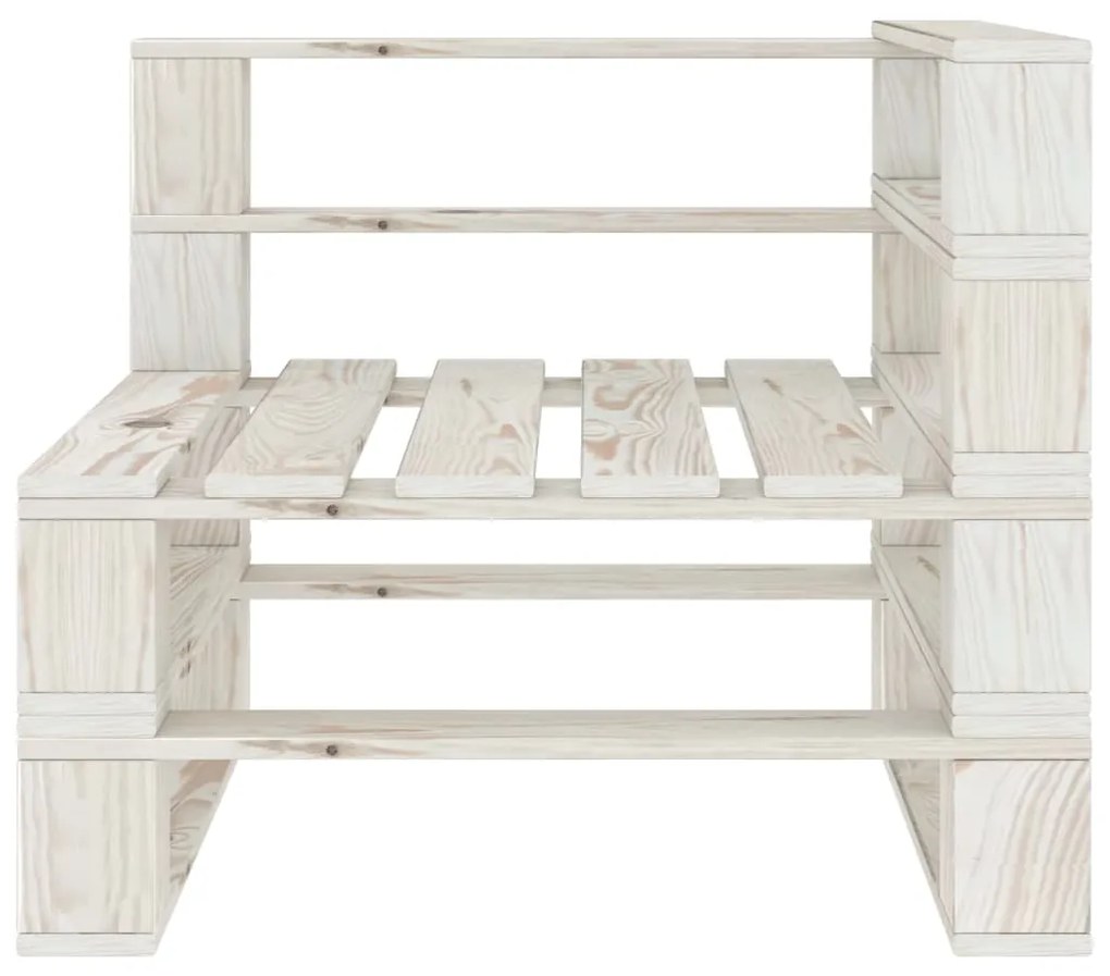 Set Salotto da Giardino 6 pz Pallet in Legno Bianco