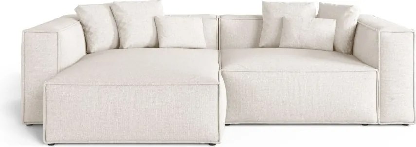 Divano angolare Aveiro 3 posti in chenille - 167x86x254