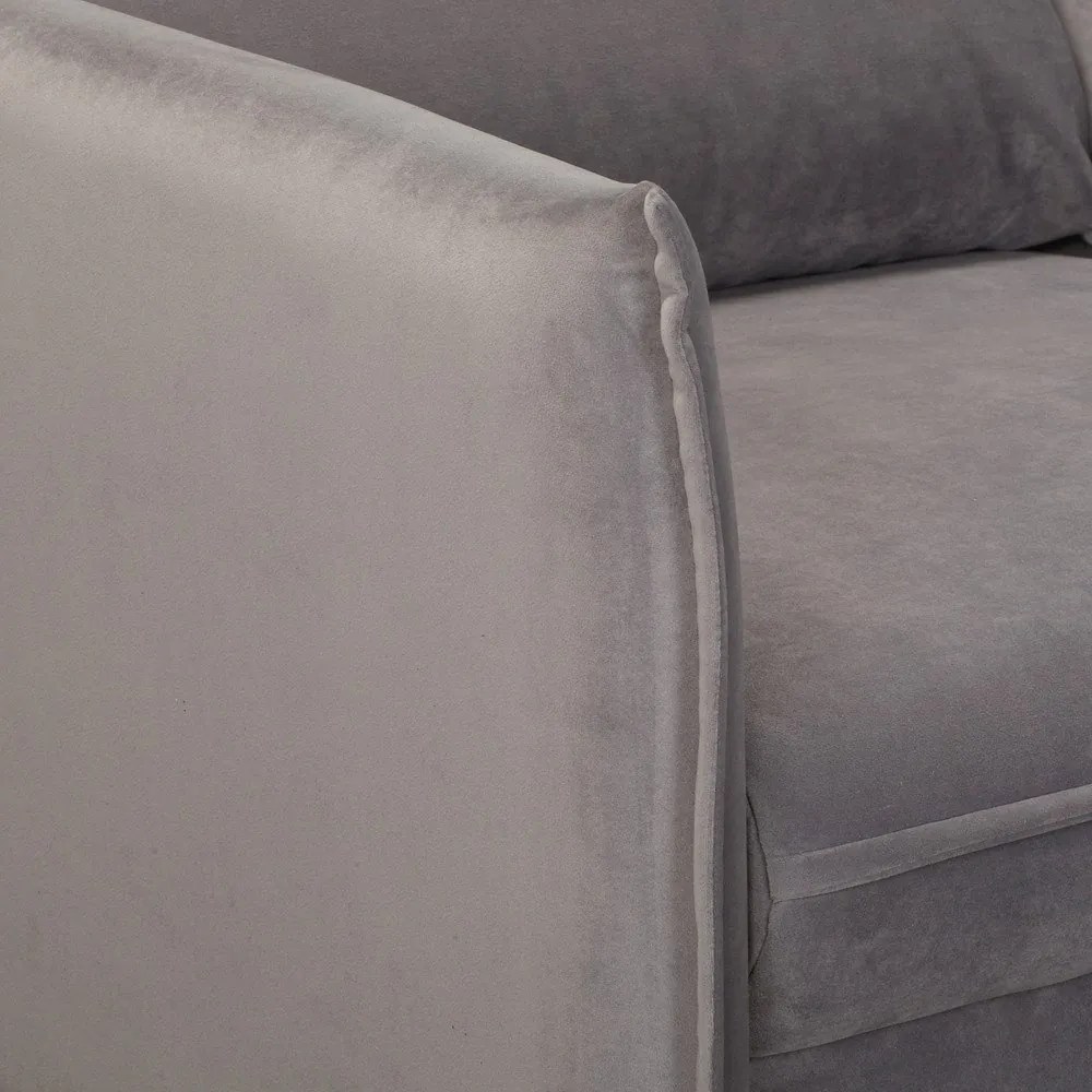 Divano grigio con rivestimento in velluto 138 cm Juli – Ropez