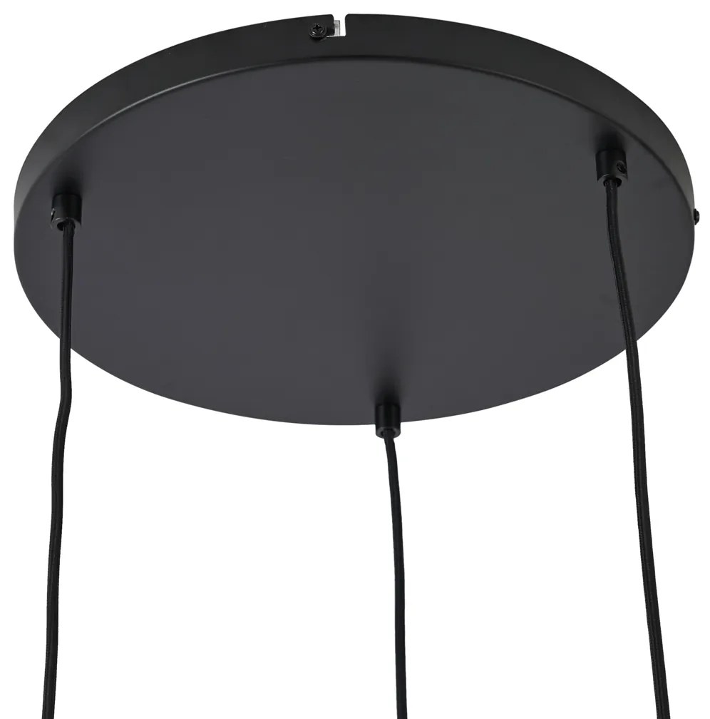 Lampada a sospensione Hotel Chic nera con vetro oro e verde 3 luci - Zuzanna