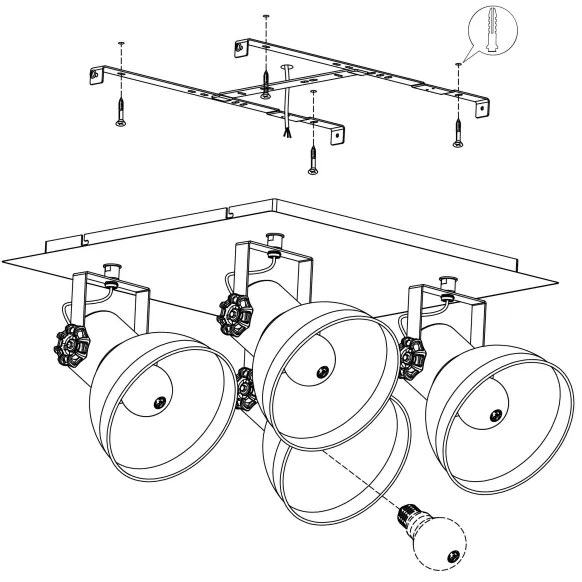 Eglo 43434 - Luce Spot BARNSTAPLE 2 4xE27/40W/230V