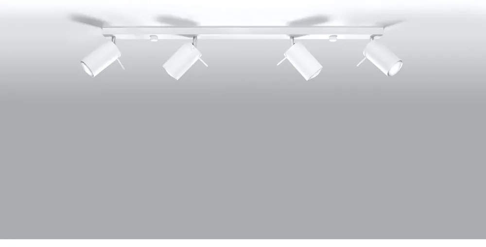 Plafoniera da soffitto in Acciaio 4xGU10 RING 4L Bianca Orientabile Colore del corpo Bianco