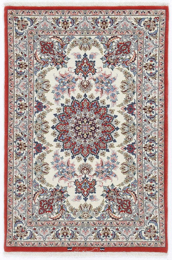 Isfahan Tappeto 80 x 130 (Iran) Annodato A Mano