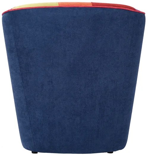 Poltrona in tessuto patchwork cucita a mano per camera ufficio BLU