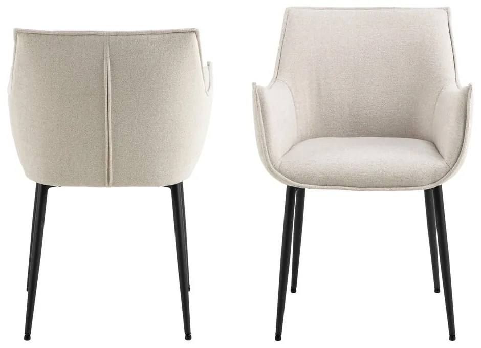 Sedia da pranzo color crema in imbottito Bonita – Actona