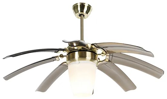Ventilatore da soffitto di design in ottone con telecomando - Wings 42