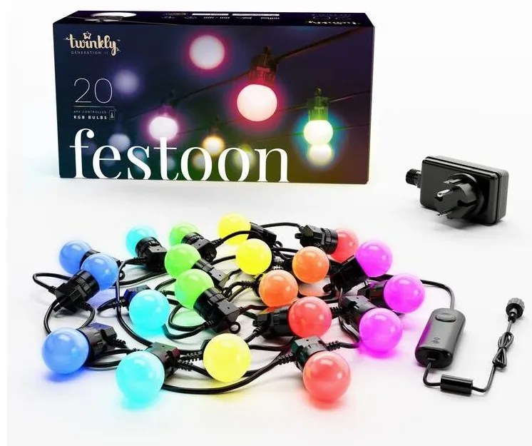 Twinkly TWF020STP-BEU - LED RGB da esterno catena decorativa 20xLED 14m IP44 Wi-Fi