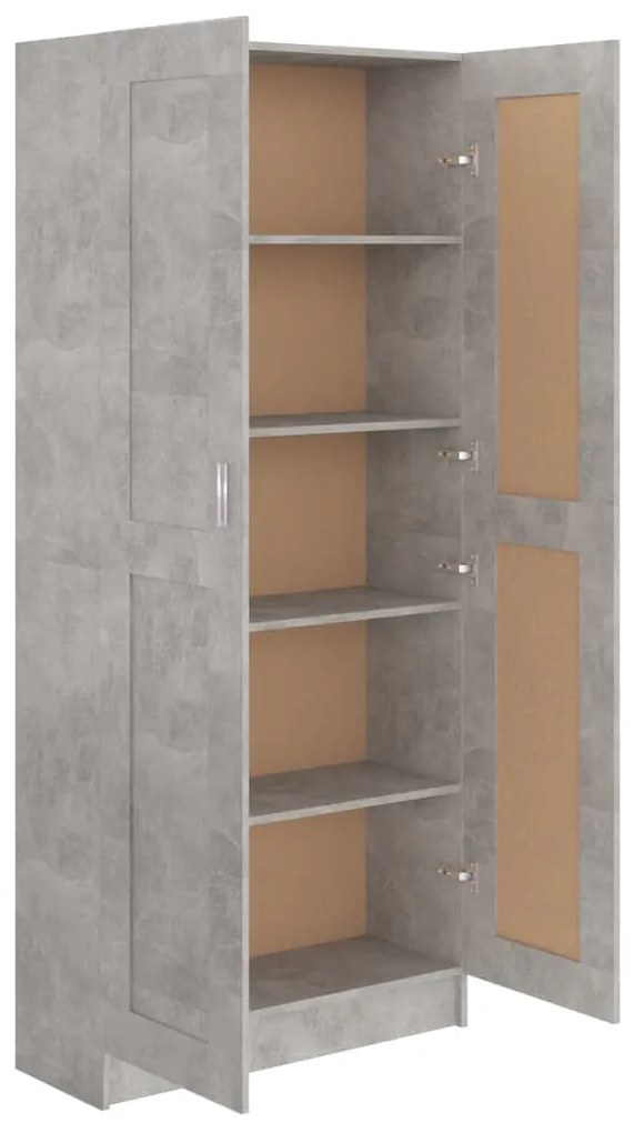 Libreria Grigio Cemento 82,5x30,5x185,5 cm in Legno Multistrato