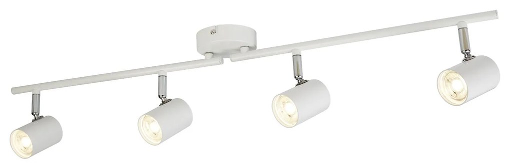 Plafoniera Contemporanea Rollo Acciaio Bianco Vetro Cromo Led 16,1W 3000K