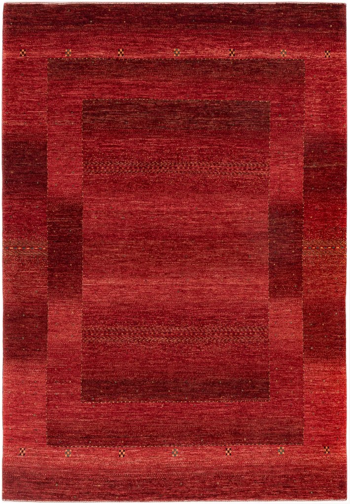 Loribaft Tappeto 170 x 240 Rosso (Iran) Annodato A Mano