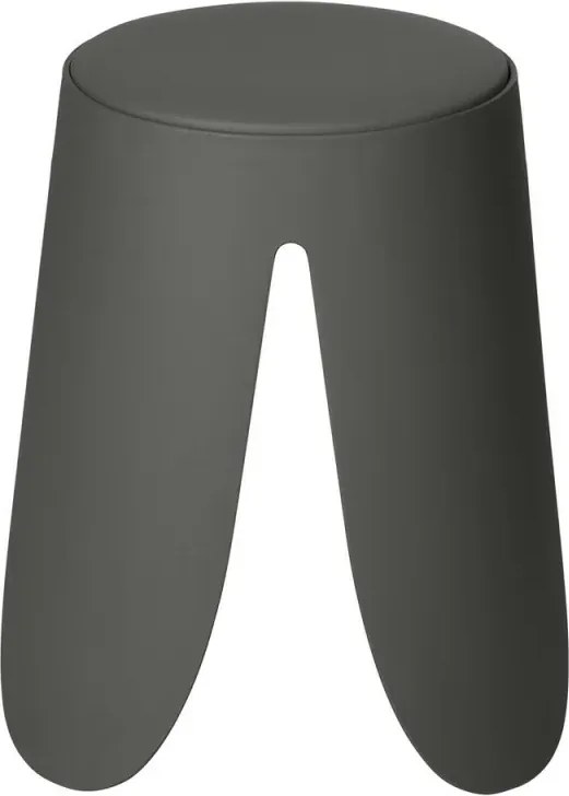 Sgabello per il bagno antracite opaco con seduta imbottita e piedini antiscivolo Flores