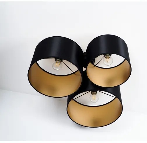 Duolla - Lampadario a plafone ROLLER TRIO SHINY 3xE27/15W/230V nero/oro