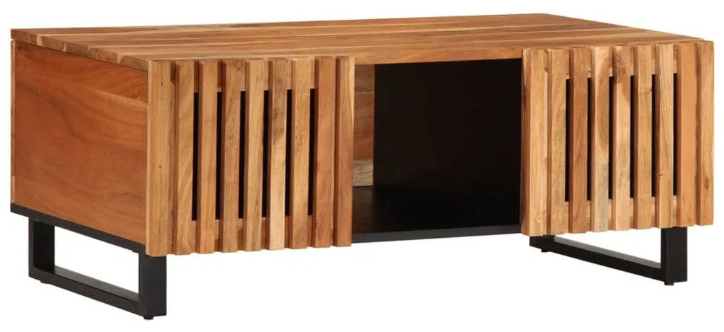 Tavolino Da Salotto 100x55x40 Cm İn Legno Massello Di Acacia /