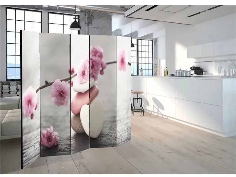 Paravento  Zen Flowers II [Room Dividers]  Colore Marrone, Dimensioni e Misure 225x172