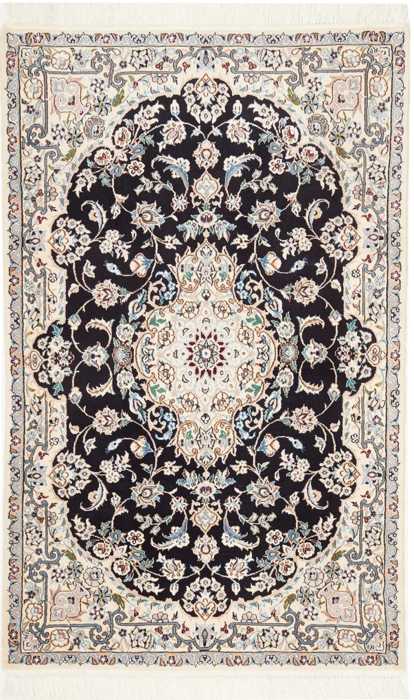 Nain Tappeto persiano 100x160 Blu (Iran) Annodato A Mano
