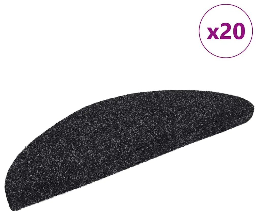 Tappetini Autoadesivi Per Scale 20 Pz Neri 56x17x3 Cm /