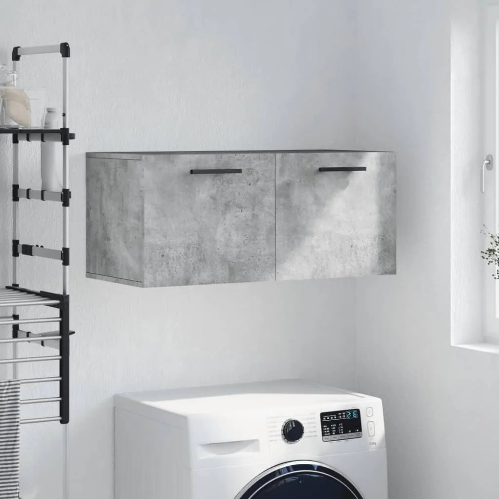 Mobile A Parete Grigio Cemento 80x36,5x35 Cm Legno Multistrato /