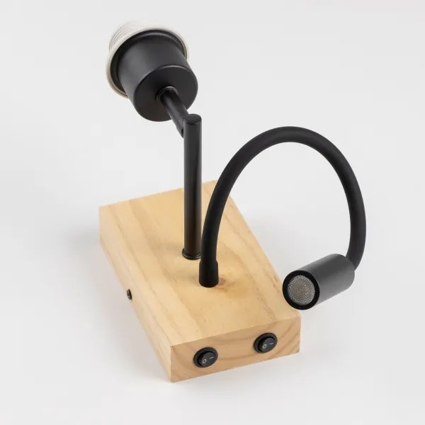 Brilagi - Applique a LED NUBILA WOOD 1xE27/25W/230V + LED/3W quercia/marrone