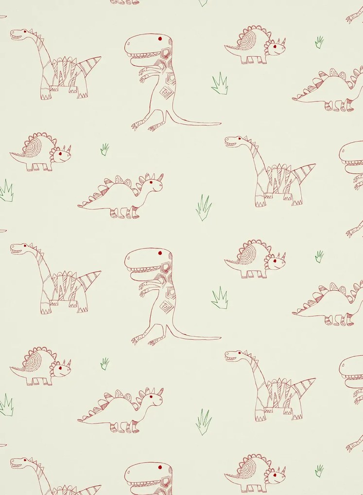Harlequin Carta da parati Jolly Jurassic - Strawberry Emerald